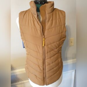 Aeropostale puffer vest women's size medium tan color has pockets